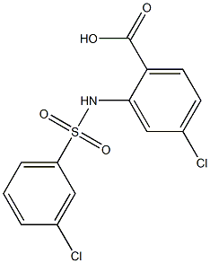 4-chloro-2-[(3-chlorobenzene)sulfonamido]benzoic acid 结构式