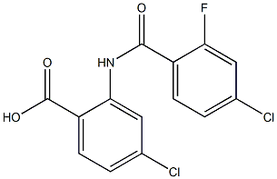 4-chloro-2-[(4-chloro-2-fluorobenzene)amido]benzoic acid Structure