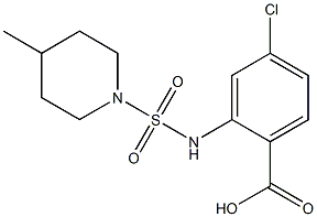 4-chloro-2-{[(4-methylpiperidine-1-)sulfonyl]amino}benzoic acid Struktur