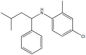 4-chloro-2-methyl-N-(3-methyl-1-phenylbutyl)aniline,,结构式