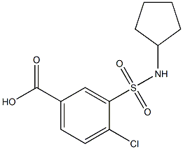 4-chloro-3-(cyclopentylsulfamoyl)benzoic acid,,结构式