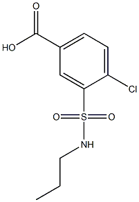 4-chloro-3-(propylsulfamoyl)benzoic acid,,结构式