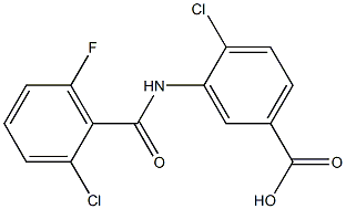 4-chloro-3-[(2-chloro-6-fluorobenzene)amido]benzoic acid Struktur