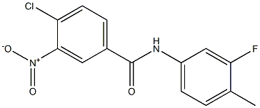 4-chloro-N-(3-fluoro-4-methylphenyl)-3-nitrobenzamide,,结构式