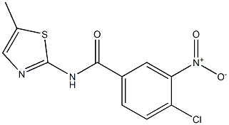 4-chloro-N-(5-methyl-1,3-thiazol-2-yl)-3-nitrobenzamide 化学構造式