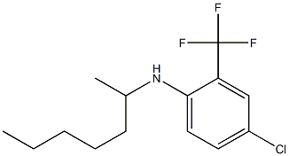 4-chloro-N-(heptan-2-yl)-2-(trifluoromethyl)aniline 化学構造式