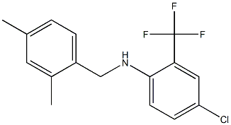 4-chloro-N-[(2,4-dimethylphenyl)methyl]-2-(trifluoromethyl)aniline,,结构式