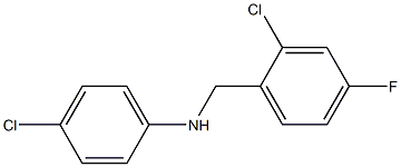 4-chloro-N-[(2-chloro-4-fluorophenyl)methyl]aniline,,结构式