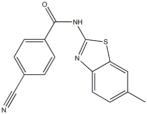 4-cyano-N-(6-methyl-1,3-benzothiazol-2-yl)benzamide Struktur