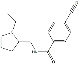 4-cyano-N-[(1-ethylpyrrolidin-2-yl)methyl]benzamide 结构式