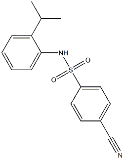 4-cyano-N-[2-(propan-2-yl)phenyl]benzene-1-sulfonamide,,结构式