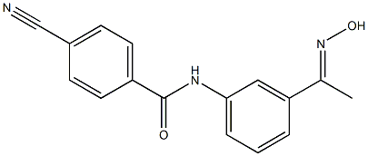 4-cyano-N-{3-[(1E)-N-hydroxyethanimidoyl]phenyl}benzamide Struktur