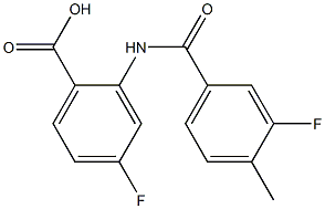 4-fluoro-2-[(3-fluoro-4-methylbenzene)amido]benzoic acid Struktur