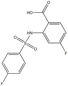 4-fluoro-2-[(4-fluorobenzene)sulfonamido]benzoic acid,,结构式