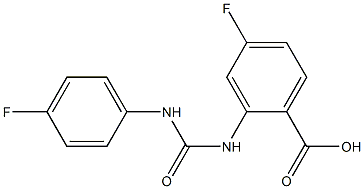 4-fluoro-2-{[(4-fluorophenyl)carbamoyl]amino}benzoic acid Struktur