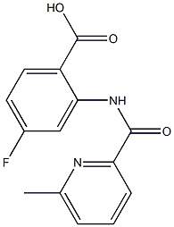 4-fluoro-2-{[(6-methylpyridin-2-yl)carbonyl]amino}benzoic acid 结构式