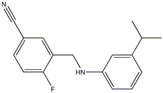 4-fluoro-3-({[3-(propan-2-yl)phenyl]amino}methyl)benzonitrile 化学構造式