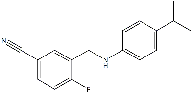 4-fluoro-3-({[4-(propan-2-yl)phenyl]amino}methyl)benzonitrile 化学構造式