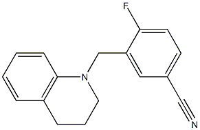 4-fluoro-3-(1,2,3,4-tetrahydroquinolin-1-ylmethyl)benzonitrile Struktur