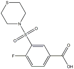 4-fluoro-3-(thiomorpholine-4-sulfonyl)benzoic acid Struktur