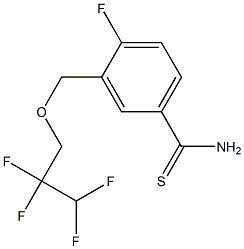 4-fluoro-3-[(2,2,3,3-tetrafluoropropoxy)methyl]benzene-1-carbothioamide Struktur