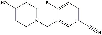 4-fluoro-3-[(4-hydroxypiperidin-1-yl)methyl]benzonitrile Structure