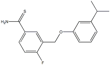 4-fluoro-3-[3-(propan-2-yl)phenoxymethyl]benzene-1-carbothioamide,,结构式