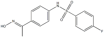 4-fluoro-N-{4-[1-(hydroxyimino)ethyl]phenyl}benzene-1-sulfonamide 化学構造式