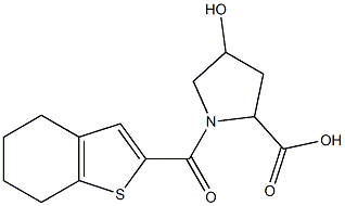 4-hydroxy-1-(4,5,6,7-tetrahydro-1-benzothiophen-2-ylcarbonyl)pyrrolidine-2-carboxylic acid Structure