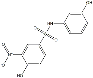 4-hydroxy-N-(3-hydroxyphenyl)-3-nitrobenzene-1-sulfonamide,,结构式