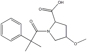 4-methoxy-1-(2-methyl-2-phenylpropanoyl)pyrrolidine-2-carboxylic acid Struktur