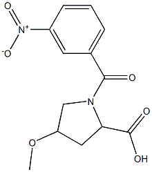 4-methoxy-1-(3-nitrobenzoyl)pyrrolidine-2-carboxylic acid 化学構造式