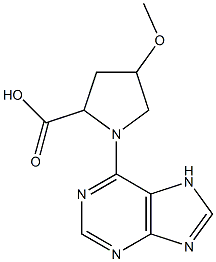 4-methoxy-1-(7H-purin-6-yl)pyrrolidine-2-carboxylic acid 结构式