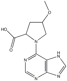 4-methoxy-1-(7H-purin-6-yl)pyrrolidine-2-carboxylic acid,,结构式