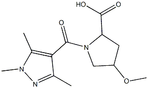 4-methoxy-1-[(1,3,5-trimethyl-1H-pyrazol-4-yl)carbonyl]pyrrolidine-2-carboxylic acid Structure