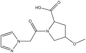 4-methoxy-1-[2-(1H-pyrazol-1-yl)acetyl]pyrrolidine-2-carboxylic acid Structure