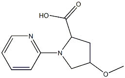 4-methoxy-1-pyridin-2-ylpyrrolidine-2-carboxylic acid 化学構造式