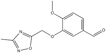 4-methoxy-3-[(3-methyl-1,2,4-oxadiazol-5-yl)methoxy]benzaldehyde Struktur