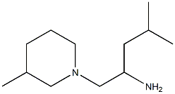 4-methyl-1-(3-methylpiperidin-1-yl)pentan-2-amine Struktur