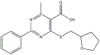 4-methyl-2-phenyl-6-[(tetrahydrofuran-2-ylmethyl)thio]pyrimidine-5-carboxylic acid