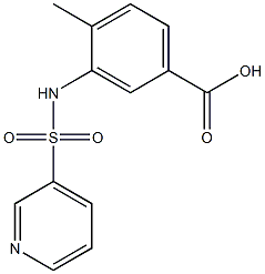 4-methyl-3-[(pyridin-3-ylsulfonyl)amino]benzoic acid 化学構造式