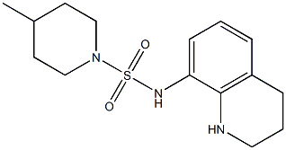 4-methyl-N-(1,2,3,4-tetrahydroquinolin-8-yl)piperidine-1-sulfonamide,,结构式