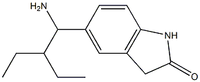 5-(1-amino-2-ethylbutyl)-2,3-dihydro-1H-indol-2-one Struktur