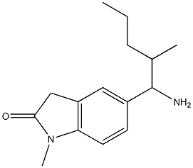 5-(1-amino-2-methylpentyl)-1-methyl-2,3-dihydro-1H-indol-2-one Struktur