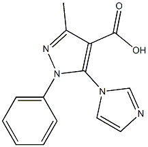 5-(1H-imidazol-1-yl)-3-methyl-1-phenyl-1H-pyrazole-4-carboxylic acid Struktur