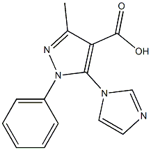 5-(1H-imidazol-1-yl)-3-methyl-1-phenyl-1H-pyrazole-4-carboxylic acid,,结构式