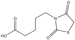 5-(2,4-dioxo-1,3-thiazolidin-3-yl)pentanoic acid Struktur