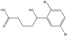 5-(2,5-dibromophenyl)-5-hydroxypentanoic acid Struktur