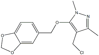 5-(2H-1,3-benzodioxol-5-ylmethoxy)-4-(chloromethyl)-1,3-dimethyl-1H-pyrazole|