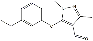 5-(3-ethylphenoxy)-1,3-dimethyl-1H-pyrazole-4-carbaldehyde Struktur